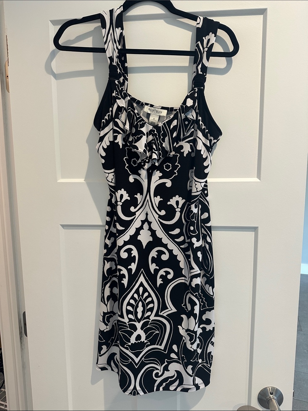 White House Black Market Black & White Patterned Tank Dress